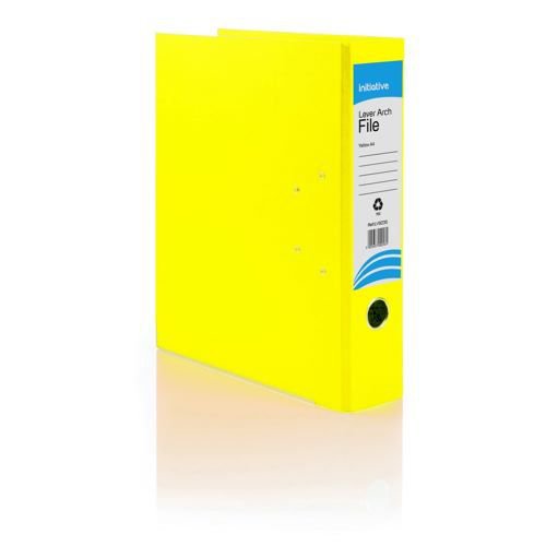 Initiative Lever Arch File A4 Yellow Metal Shoe and Thumbring 