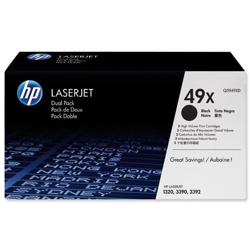 Hewlett Packard Toner Cartridge High Capacity Black Pack 2 Q5949XD
