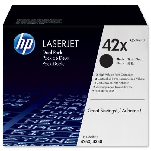 Hewlett Packard Toner Cartridge High Capacity Black Pack 2 Q5942XD