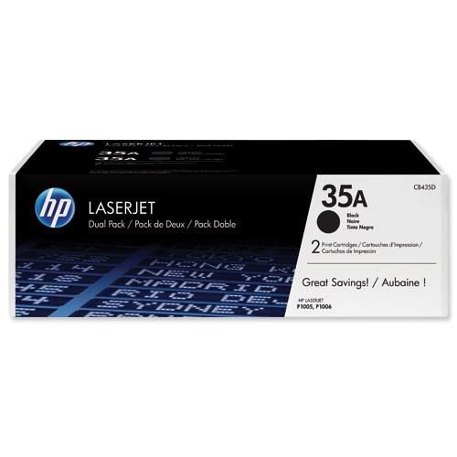 Hewlett Packard CB435AD No 35A 1.5K Pages Black Toner Cartridge Twin Pack