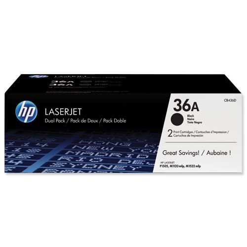 Hewlett Packard CB436AD No 35A 2K Pages Black Toner Cartridge Twin Pack