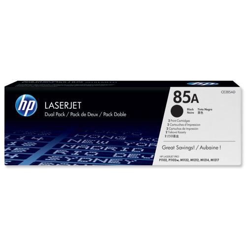 Hewlett Packard No 85A Laser Toner Cartridge 2 Pack Black CE285AD