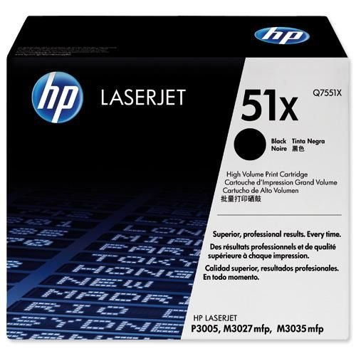Hewlett Packard Laser Toner Cartridge High Yield Black Q7551X