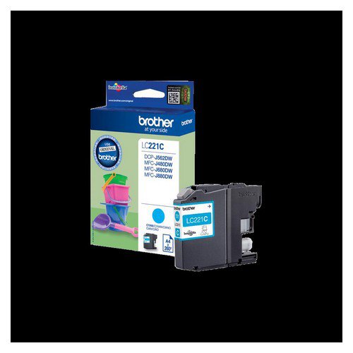 Brother LC221C Cyan Ink Cartridge Yield 260 Pages