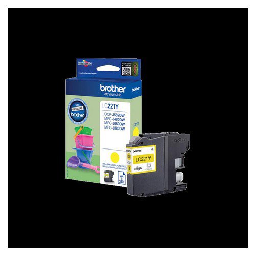 Brother LC221Y Yellow Ink Cartridge Yield 260 Pages