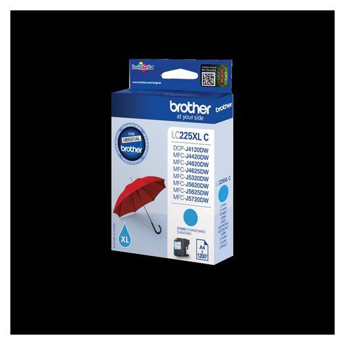 Brother LC225XLC Cyan Ink Cartridge Yield 1200 Pages