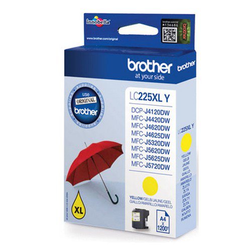 Brother LC225XLY Yellow Ink Cartridge Yield 1200 Pages