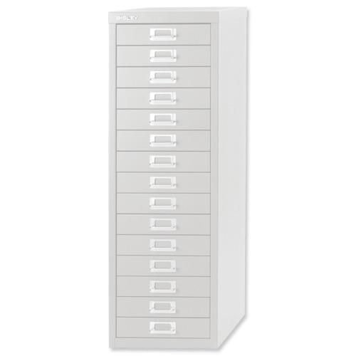 Bisley Multi-Drawer 15 Drawers Chalk 860mm H x 279mm W x 380mm D