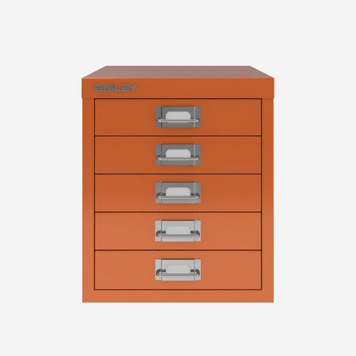 Bisley 12 Series Multidrawer  5 drawers non locking 325mm h 279mm w 380mm d.  Bisley Orange Multidrawer Cabinets MD8167