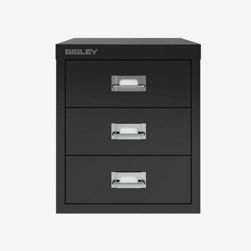 Bisley 12 Series Multidrawer  3 drawers non locking 325mm h 279mm w 380mm d.  Black Multidrawer Cabinets MD8174