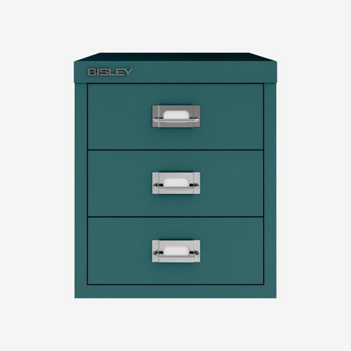 Bisley 12 Series Multidrawer  3 drawers non locking 325mm h 279mm w 380mm d.  Bisley Green Multidrawer Cabinets MD8176