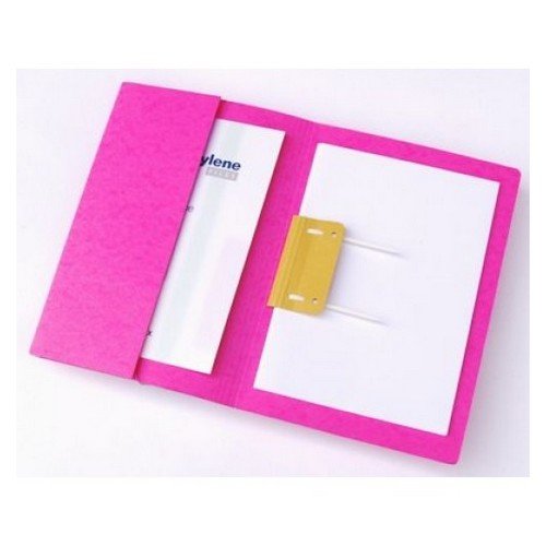 Railex Easifile Foolscap With Pocket 330Gsm Cerise Pack 25