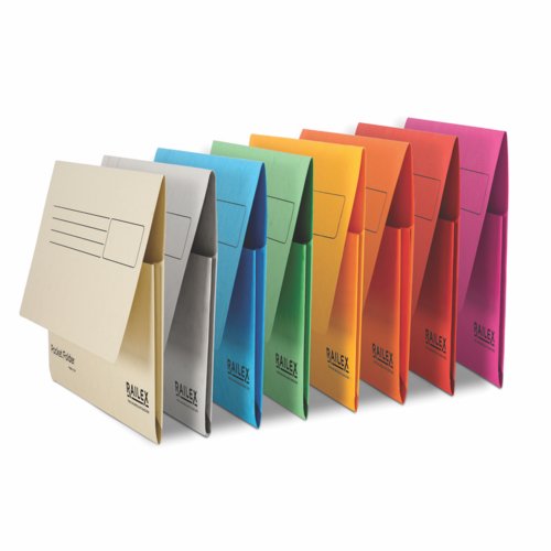 Railex Pocket Folder Foolscap 330Gsm Ivory Pack 25