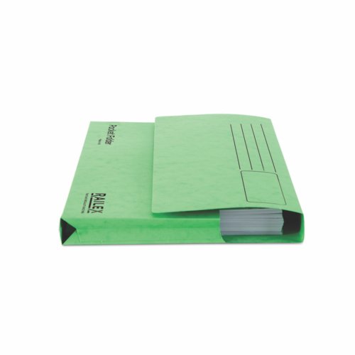 Railex Pocket Folder Foolscap 330Gsm Emerald Pack 25