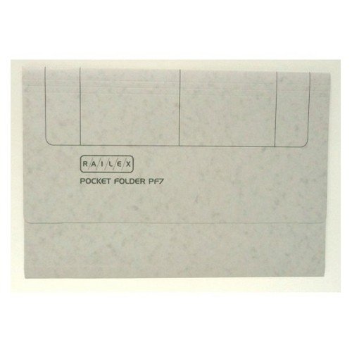 Railex Pocket Folder Foolscap 330Gsm Pearl Pack 25