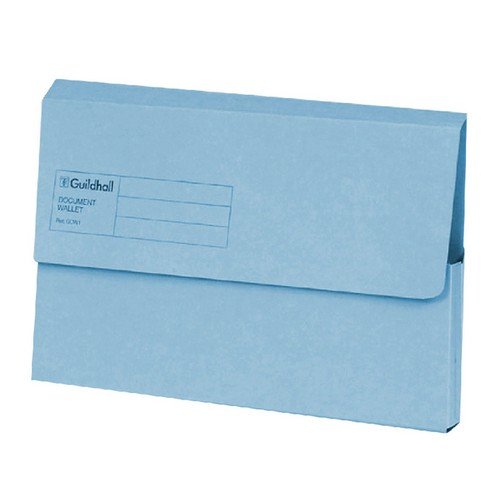Guildhall Document Wallet A4 285gsm Blue Pack 50