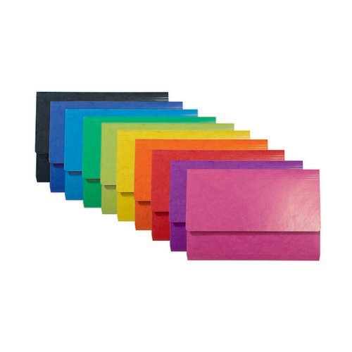 Iderama Pocket Wallet Foolscap Asssorted 265Gsm Pressboard Holds Up To 350 Sheets Pk25