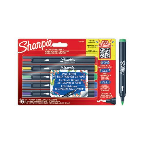 Sharpie Marker Paint Pens Assorted (Pack of 5) 2201069