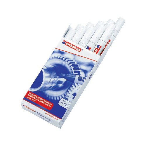 Edding 8750 Industry Paint Marker Bullet Tip (Pack of 10) White 4-8750049