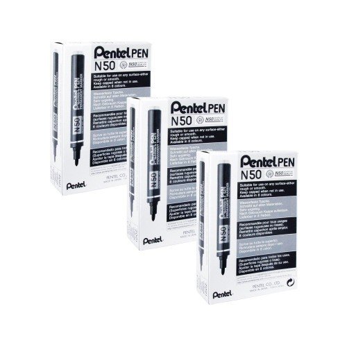 Pentel N50S Permanent Marker Black N50S-A 2 for 1
