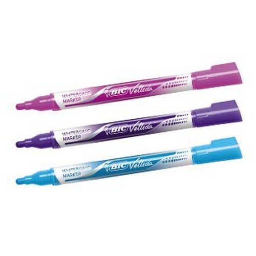 Bic Velleda Liquid Ink Pocket Dry Wipe Markers Fashion Colours Pack 4