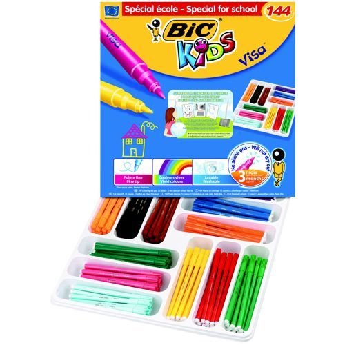 Bic Kids Colouring Felt Tip Pens Assorted Pack of 144