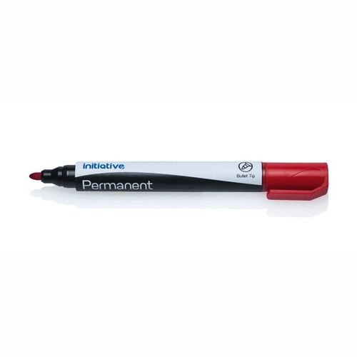 Initiative Permanent Bullet Tip Marker Xylene Free Water and Light Resistant Red