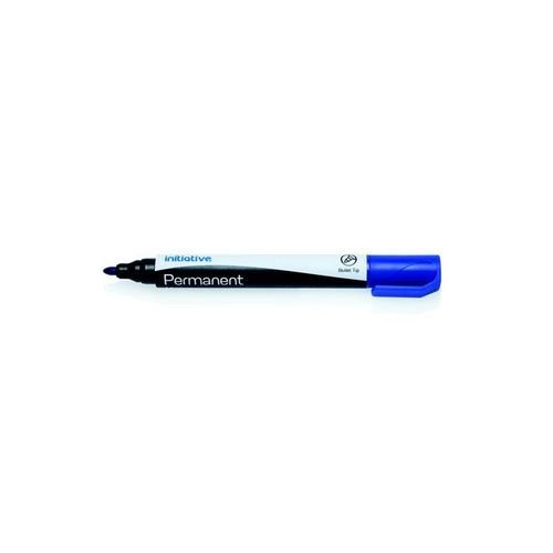 Initiative Permanent Bullet Tip Marker Xylene Free Water and Light Resistant Blue