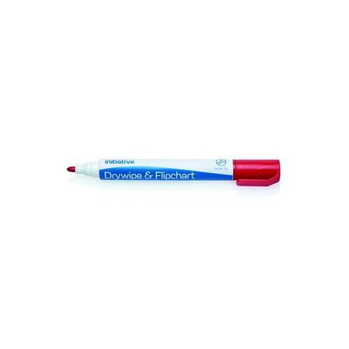 Initiative Drywipe and Flipchart Marker Xylene Free Water Resistant Red Flipchart Markers MK8727