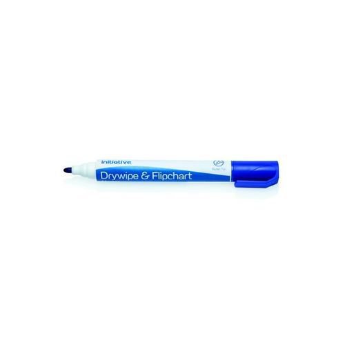 Initiative Drywipe and Flipchart Marker Xylene Free Water Resistant Blue