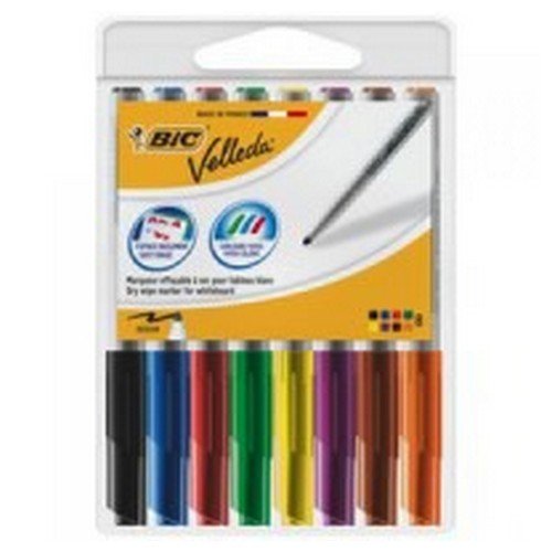Bic Velleda 1741 Whiteboard Bullet Marker Assorted Wallet of 8