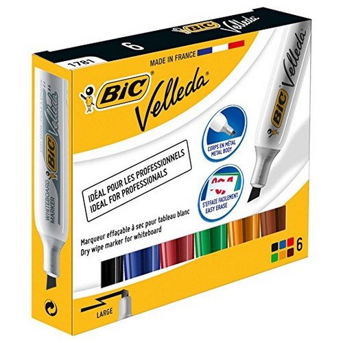Bic Velleda 1781 Whiteboard Chisel Marker Assorted Pack 6
