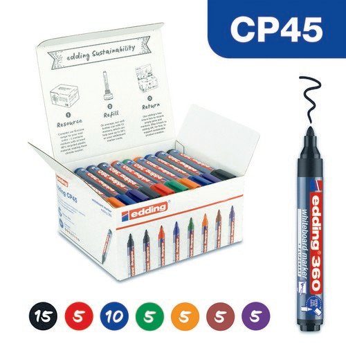 Edding 45 Boardmarker 360 Assorted Pack of 50 4-CP45