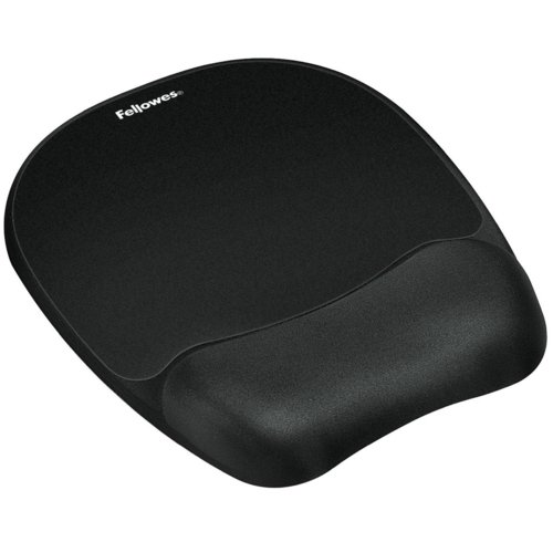 Fellowes Memory Foam Mousepad Wrist Support Black