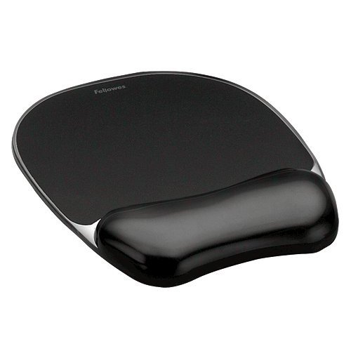 Fellowes Crystal Mousepad And Wrist Rest Black