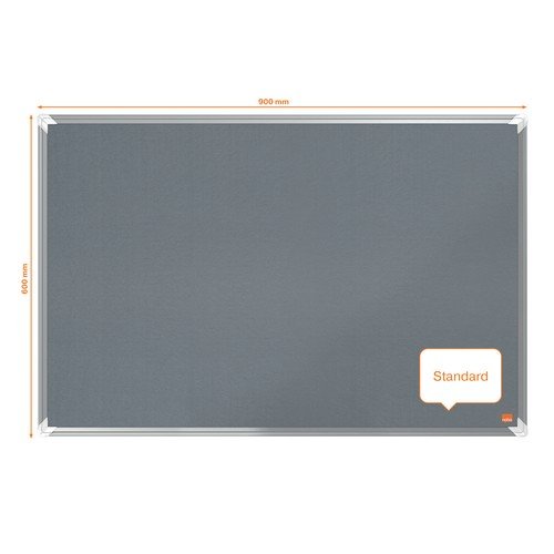 Nobo Premium Plus Felt Noticeboard 900x600 grey