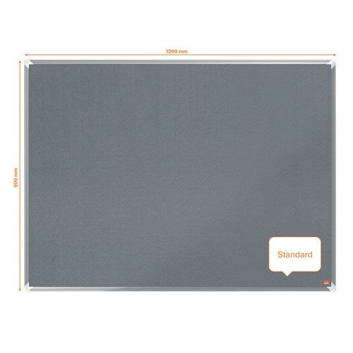 Nobo Premium Plus Felt Noticeboard 1200 x 900 grey
