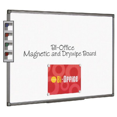 BiOffice Aluminium Finish Magnetic Whiteboard 900x600mm MB0706186 Drywipe Boards NB6107