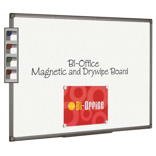 BiOffice Aluminium Finish Magnetic Whiteboard 1200x900mm MB1406186 Drywipe Boards NB6108