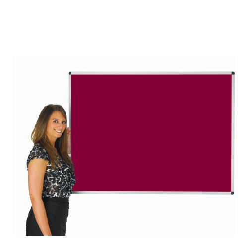 Adboards Deluxe Aluminium Frame Noticeboard 2400x1200 Burgdy