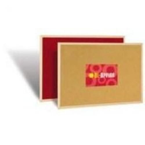 Red Felt/Cork Double Sided Board 900x600mm Supplied With Wall Mounting Kit