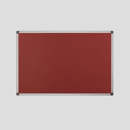 Bioffice Felt Notice Board Red 1200x900 Aluminium Frame