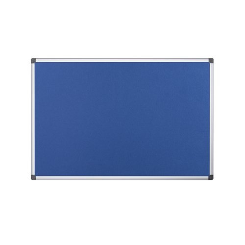 Bioffice Felt Notice Board Blue 1800x1200 Aluminium Frame