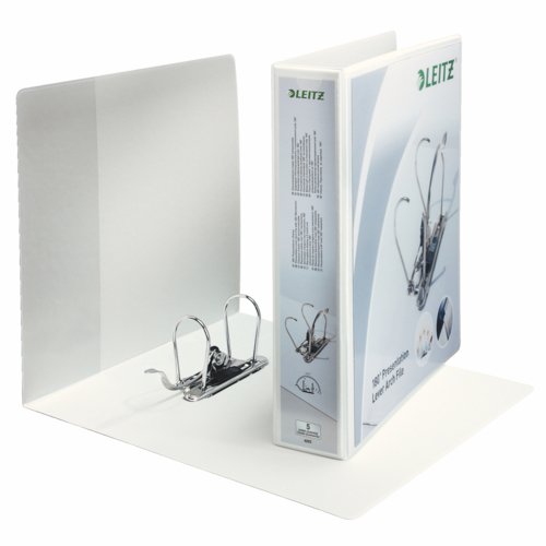 Leitz 180Â° Presentation Lever Arch File 80mm White Pack 10