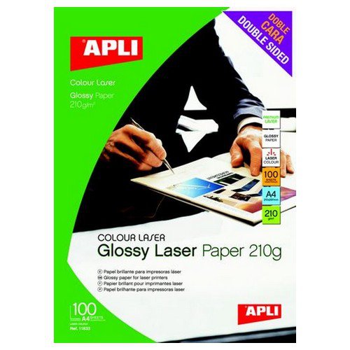 Apli Glossy Laser Paper A4 210gsm Pack 100
