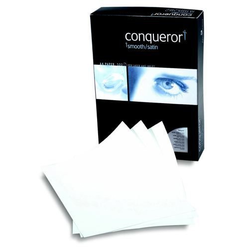 Conqueror Paper Smooth/Satin Wove Brilliant White FSC4 A4 100Gm2 Watermarked Pack 500 Plain Paper PC7890