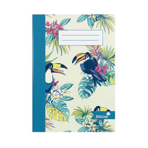 Silvine Marlene West Summer Gardens Wire stitched Notebook A4 LinedMargin 80 pages 4 Designs