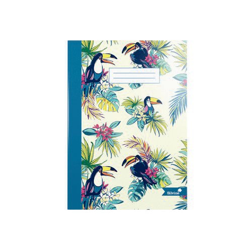 Silvine Marlene West Summer Gardens Wire stitched Notebook A5 LinedMargin 80 pages 4 Designs