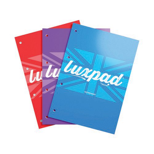 Luxpad Refill Pad 160 Pages 3 Asstd Blue Red Purple PK3