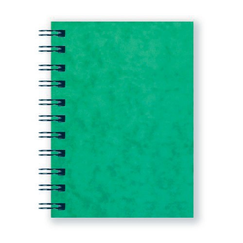 Silvine Wirebound Hardback Notebook 200 Page A6 Lined Durable Stiff Green Pressboard Covers Notebooks PD2103